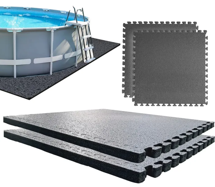 PUZZLE 100x100x1cm MATA OCHRONNA POD BASEN OGRODOWY GRUBA PIANKA - 2 sztuki