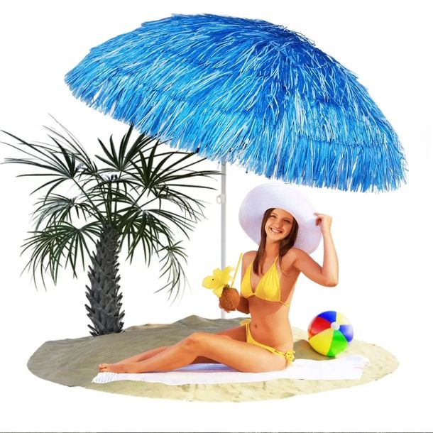 DUŻY PARASOL PLAŻOWY BALKONOWY OGRODOWY HAWAJSKI ŁAMANY TARAS PLAŻĘ 150CM