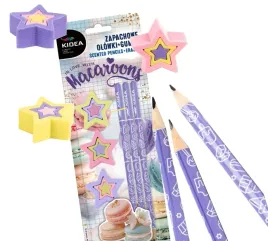 komplet-olowki-hb-i-gumki-zapachowe-zestaw-makaroni-gumka-olowek-trojkatny