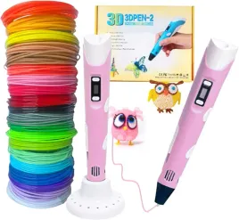 drukarka-dlugopis-3d-pen-2-dla-dzieci-zestaw-wklady-150-metrow-pla-rozowy