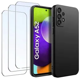 zestaw-etui-do-samsung-a52-5g-matowe-czarne-silikon-slim-3-sztuki-szklo