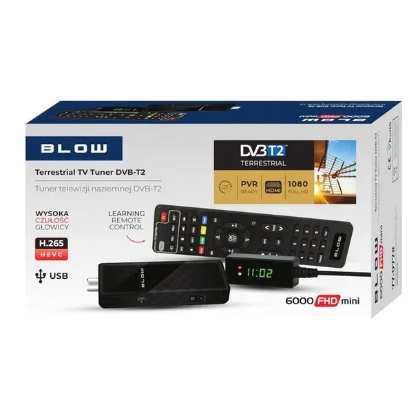 dekoder-tuner-tv-dvb-t2-hevc-h-265-full-hd-mini-stick-pilot-zestaw-kod-producenta-8974398-stan-opakowania-uszkodzone