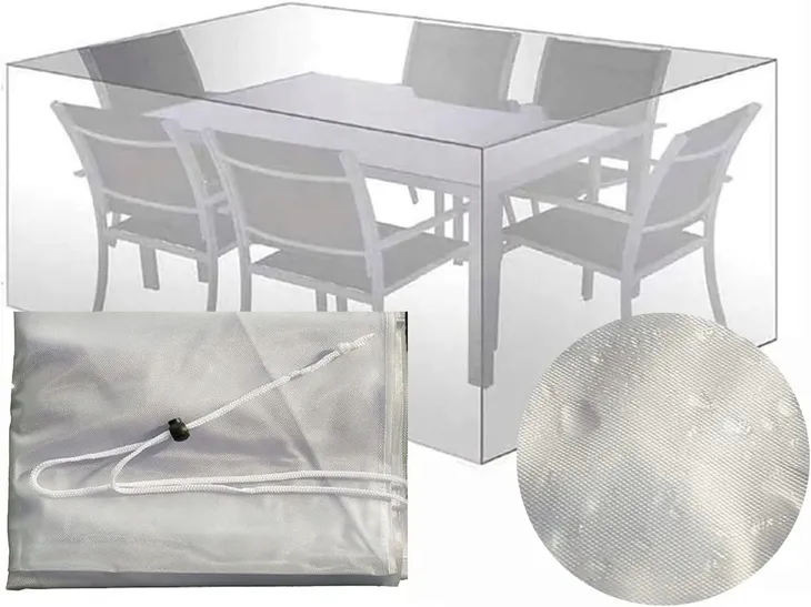 POKROWIEC na MEBLE Ogrodowe Stół Przezroczysty 235 x 135 x 94 cm