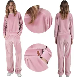 vivisence-9206kmpl-pudrowy-roz-komplet-damski-welurowy-bluza-spodnie-2xl
