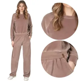 vivisence-9206kmpl-bezowy-komplet-damski-welurowy-bluza-spodnie-dresy-xl