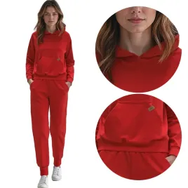 vivisence-9203kmpl-czerwony-bawelna-komplet-damski-bluza-spodnie-dresy-s