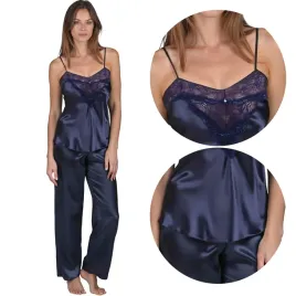 vivisence-2035-granatowy-koronka-komplet-top-spodnie-pizama-satynowa-2xl