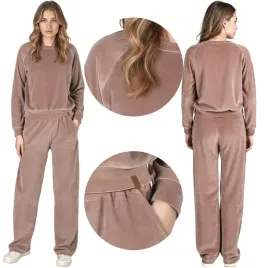 vivisence-9206kmpl-bezowy-komplet-damski-welurowy-bluza-spodnie-l-dresy
