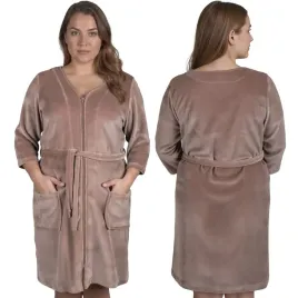 vivisence-5011-bezowy-bawelna-kieszenie-2xl-szlafrok-damski