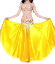 wuchieal-spodnica-do-tanca-brzucha-satynowa-zolta