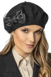 vivisence-7081-welna-woalka-kokarda-tiul-cieply-damski-czarny-beret