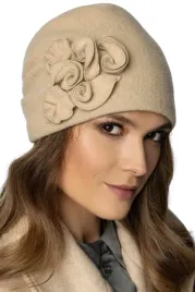 vivisence-7076-recznie-wykonana-damska-ciepla-elegancka-bezowy-czapka