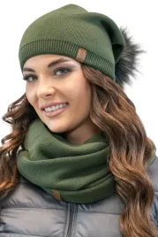 vivisence-70105kmpl-cieply-damski-pompon-zielony-komplet-czapka-komin