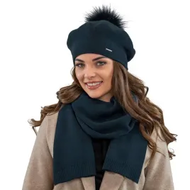 vivisence-7035kmpl-granatowy-damski-cieply-komplet-beret-szalik