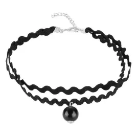 czarny-choker-naszyjnik-kamien-srebrny-tasiemka