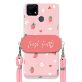 etui-do-realme-c25-uchwyt-rozowy-sznurek-pink-fresh-fruits-truskawki-cute