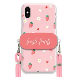 etui-do-iphone-x-uchwyt-rozowy-sznurek-pink-fresh-fruits-truskawki-urocze
