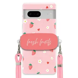 etui-do-google-pixel-7-uchwyt-rozowy-sznurek-pink-fresh-fruits-truskawki