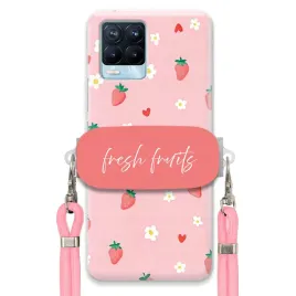 etui-do-realme-8-uchwyt-rozowy-sznurek-pink-fresh-fruits-truskawki-urocze