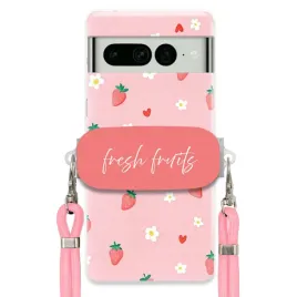 etui-do-google-pixel-7-pro-uchwyt-rozowy-sznurek-pink-fresh-fruits-urocze