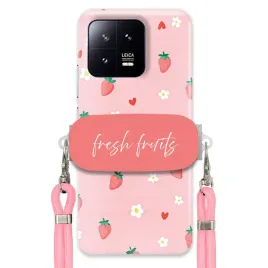 etui-do-xiaomi-13-pro-uchwyt-rozowy-sznurek-pink-fresh-fruits-truskawki