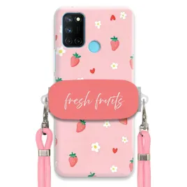 etui-do-realme-c17-uchwyt-rozowy-sznurek-pink-fresh-fruits-truskawki-cute