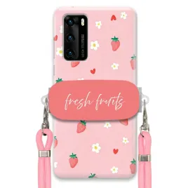 etui-do-huawei-p40-uchwyt-rozowy-sznurek-pink-fresh-fruits-truskawki-cute