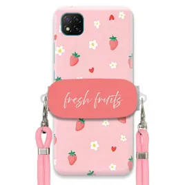 etui-do-xiaomi-poco-c3-uchwyt-rozowy-sznurek-pink-fresh-fruits-truskawki