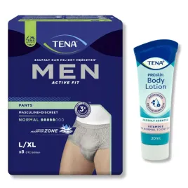 tena-men-pants-normal-szare-majtki-nietrzymanie-moczu-l-xl-8szt-balsam-20ml