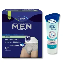 tena-men-pants-normal-szare-majtki-chlonne-s-m-meskie-9szt-balsam-20ml
