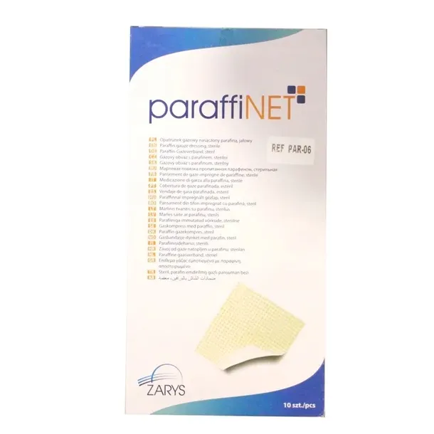 Opatrunek parafinowy ANTYSEPTYCZNY jałowy nasączony parafiną 10x40cm 10 szt