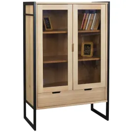 witryna-szafka-94-cm-loft-wood-drewno-z-metalem-kolor-debowy