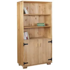 regal-180-x-90-cm-z-drewna-litego-natural-wood-ii-z-drzwiczkami