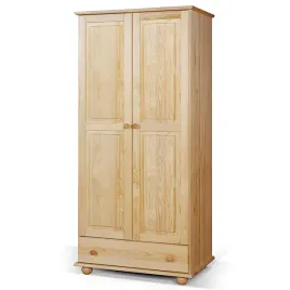 szafa-80-z-drewna-litego-classic-z-szuflada-drazek-na-wieszaki-sosnowa