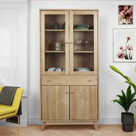 witryna-189-x-90-cm-z-drewna-oregon-wood-szklana-z-szuflada-kolor-debowy