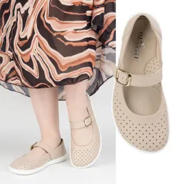 baleriny-barefoot-damskie-1770pol-skorzane-buty-z-klamerka-bezowe-37
