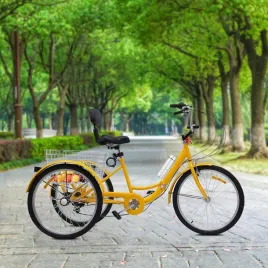 rower-trojkolowy-dla-doroslych-24-cale-skladany-zolty-7-biegow-koszyk