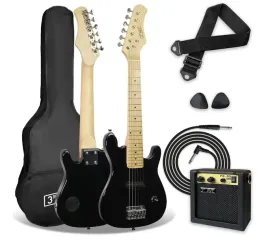 gitara-elektryczna-1-4-dla-dzieci-zestaw-czarna-wzmacniacz-5w