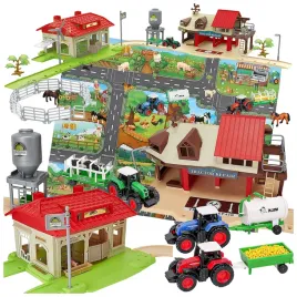 mega-farma-gospodarstwo-stodola-obora-fgurki-zwierzeta-droga-3-traktory