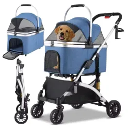 wozek-dla-psa-kota-2w1-niebieski-skladany-transporter-40kg-4w1-pu-kola