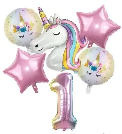 balon-urodzinowy-balony-kolorowe-jednorozec-unicorn-cyfra-1-urodziny-6szt