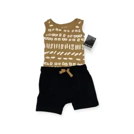 komplet-niemowlecy-okie-dokie-6m-body-bez-rekawow-czarne-szorty