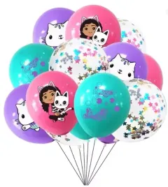balon-balony-zestaw-koci-domek-gabi-gabby-confetti-gwiazdki-12-sztuk