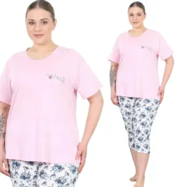 pizama-damska-morella-plus-size-spodnie-3-4-100percent-bawelna