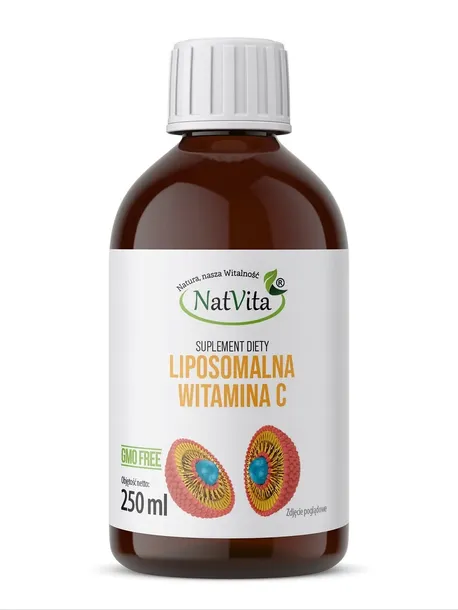 Witamina C Liposomalna Odporność Kwas L-Askorbinowy Płyn 250ml NatVita