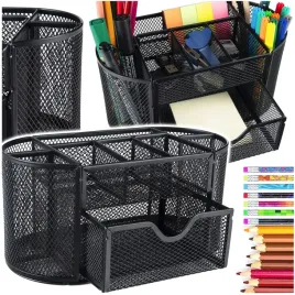 metalowy-organizer-na-biurko-otwierane-szuflady-komory-przybornik-biurkowy