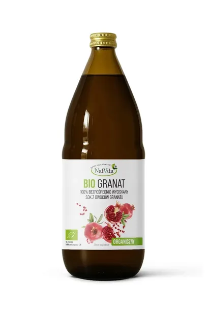 Sok z Granatu 100% Naturalny Ekologiczny BIO 1000ml NatVita