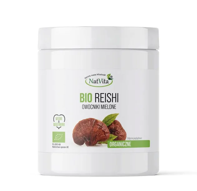 Reishi Grzyb BIO Mielony Odporność Naturalny Adaptogen Stres 250g NatVita