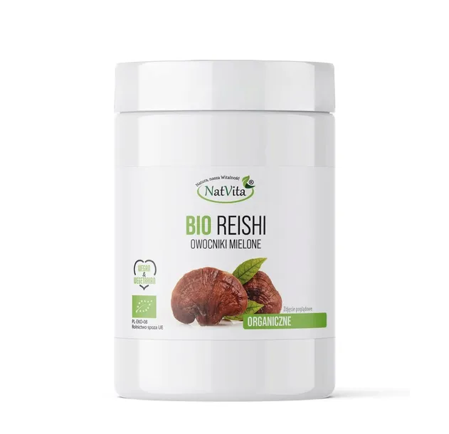 Reishi Grzyb BIO Mielony Odporność Naturalny Adaptogen Stres 100g NatVita