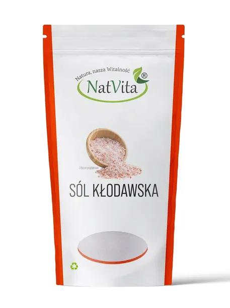 Sól Kłodawska Naturalna Niejodowana Kamienna Różowa Mielona 1,3kg NatVita